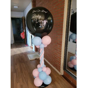 Gender reveal ballonpilaar met prikballon 